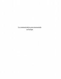 Produktbild: Communication gouvernementaleen europe