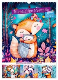 Produktbild: Kuschelige Freunde - Niedliche Tiere mit Herz und Pfoten (Wandkalender 2026 DIN A3 hoch), CALVENDO Monatskalender