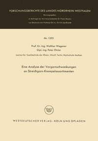 Produktbild: Eine Analyse der Vorgarnschwankungen an Streichgarn-Krempelassortimenten