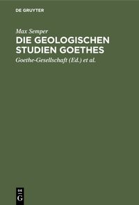 Produktbild: Die geologischen Studien Goethes