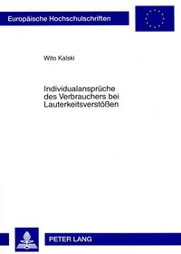 Produktbild: Individualansprueche des Verbrauchers bei Lauterkeitsverstoe&szlig;en