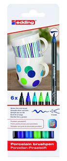 Bild vom Artikel Edding 4200 Porzellan Pinselstifte 6er Set kalte Farbtöne vom Autor 