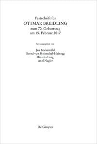 Produktbild: Festschrift f&uuml;r Ottmar Breidling zum 70. Geburtstag am 15. Februar 2017