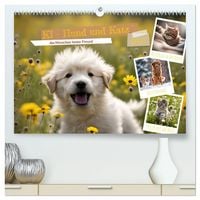 Produktbild: KI - Hund und Katz `des Menschen bester Freund (hochwertiger Premium Wandkalender 2027 DIN A2 quer), Kunstdruck in Hochglanz