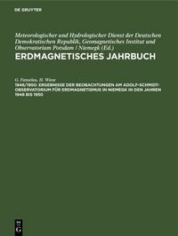 Produktbild: Ergebnisse der Beobachtungen am Adolf-Schmidt-Observatorium f&uuml;r Erdmagnetismus in Niemegk in den Jahren 1946 bis 1950