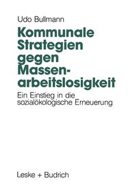 Produktbild: Kommunale Strategien gegen Massenarbeitslosigkeit