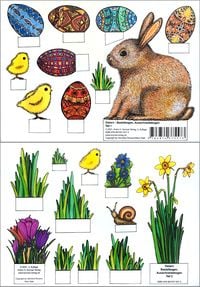 Bild vom Artikel Ostern - Bastelbogen, Ausschneidebogen. Osterhase, Ostereier, Küken und Blumen zum Basteln. vom Autor 