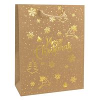 Produktbild: Idena Geschenktasche Weihnachten Merry Christmas Kraftpapier 18x23x8cm 140g/m&sup2;
