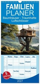 Produktbild: Familienplaner 2027 - Baumh&auml;user - Traumhafte Luftschl&ouml;sser mit 5 Spalten (Wandkalender, 21 x 45 cm) CALVENDO