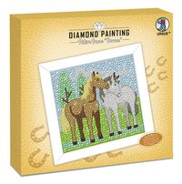 Bild vom Artikel URSUS Kinder-Bastelsets Diamond Painting Picture Frame Horses, Holzrahmen weiß lackiert, 20 x 20 x 3 cm vom Autor 