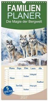 Produktbild: Familienplaner 2027 - Die Magie der Bergwelt mit 5 Spalten (Wandkalender, 21 x 45 cm) CALVENDO