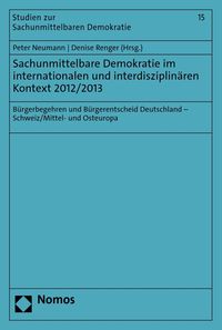 Produktbild: Sachunmittelbare Demokratie im internationalen und interdisziplin&auml;ren Kontext 2012/2013