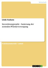 Produktbild: Investitionsprojekt - Sanierung der zentralen W&auml;rmeversorgung