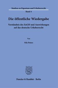Produktbild: Die &ouml;ffentliche Wiedergabe.