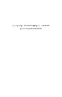 Produktbild: Guide pratique d'electricite appliquee a l'automobile pour l'enseignement technique