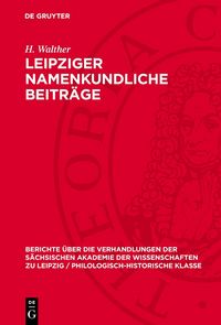 Produktbild: Leipziger namenkundliche Beitr&auml;ge