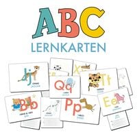 Produktbild: ABC-Lernkarten der Tiere, Bildkarten, Wortkarten, Flash Cards mit Gro&szlig;- und Kleinbuchstaben | Lesen lernen mit Tieren f&uuml;r Kinder im Kindergarten und der Grundschule
