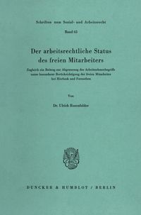 Rosenfelder, U: Arbeitsrechtliche Status Ulrich Rosenfelder