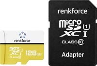 Produktbild: Renkforce RF-mSDXC-128GB microSDXC-Karte 128GB Class 10, UHS-Class 1, UHS-I inkl. SD-Adapter