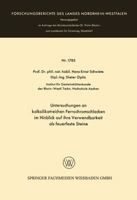 Produktbild: Untersuchungen an kalksilikatreichen Ferrochromschlacken