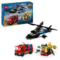 Produktbild: LEGO City Kombinationsset mit Hubschrauber, L&ouml;schauto und U-Boot 60462