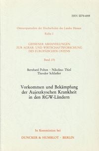 Produktbild: Vorkommen und Bek&auml;mpfung der Aujeszkyschen Krankheit in den RGW-L&auml;ndern.