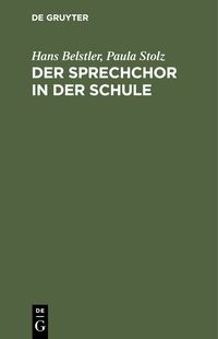 Produktbild: Der Sprechchor in der Schule