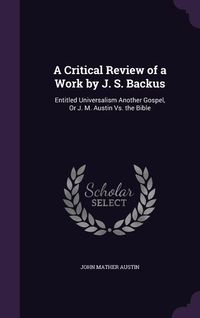 Produktbild: A Critical Review of a Work by J. S. Backus