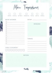 Produktbild: Teachly Tagesplaner A4, undatiert, 50 Blatt, Mint