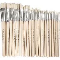 Produktbild: Creativ Company Nature Line Pinsel, Nr. 00+0+1+2+4+12+14+20, L 18-22 cm, B 3-20 mm, Flach, 68 Stk