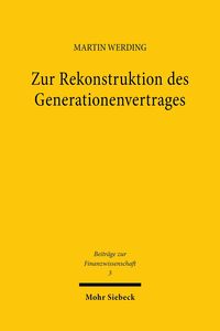 Produktbild: Zur Rekonstruktion des Generationenvertrages