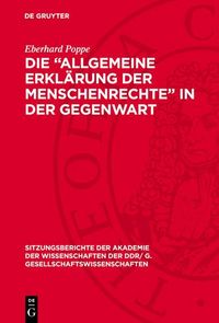 Produktbild: Die "Allgemeine Erkl&auml;rung der Menschenrechte" in der Gegenwart