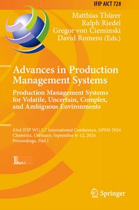 Produktbild: Advances in Production Management Systems. Production Management Systems for Volatile, Uncertain, Complex, and Ambiguous Environments