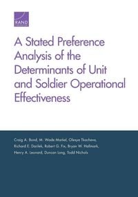 Produktbild: A Stated Preference Analysis of the Determinants of Unit and Soldier Operational Effectiveness