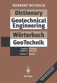 Produktbild: Dictionary Geotechnical Engineering / W&ouml;rterbuch GeoTechnik