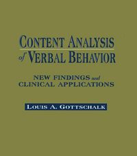 Produktbild: Content Analysis of Verbal Behavior