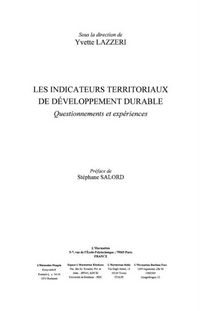 Produktbild: Indicateurs territoriaux de developpemen