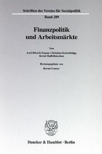 Produktbild: Finanzpolitik und Arbeitsm&auml;rkte.