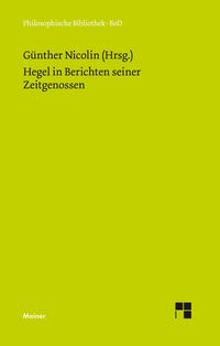 Bild vom Artikel Hegel in Berichten seiner Zeitgenossen vom Autor Friedhelm Nicolin