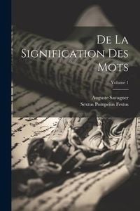 Produktbild: De La Signification Des Mots; Volume 1