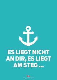 Produktbild: Set: 2 x Maritimes Notizbuch (türkis) - Spruch: Es liegt nicht an dir, es liegt am Steg