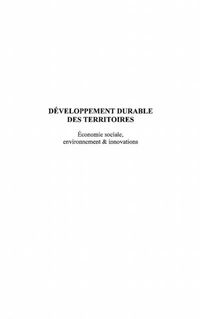 Produktbild: Developpement durable des territoires