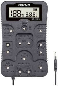 Produktbild: VOLTCRAFT Batterietester BT-12DIG Messbereich (Batterietester) 1,2 V, 1,5 V, 3 V, 3,7 V, 6 V, 9 V, 12 V Batterie, Akku VC-14340820