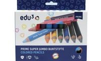 Produktbild: edu&sup3; PRIME Super Jumbo Buntstifte, 10er Set inkl. Spitzer