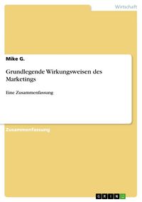 Produktbild: Grundlegende Wirkungsweisen des Marketings