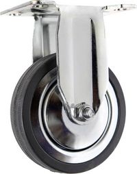 Produktbild: TOOLCRAFT TO-5137932 Bockrolle mit Anschraubplatte 100mm Gummi Tragf&auml;higkeit (max.): 80kg