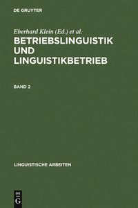 Produktbild: Betriebslinguistik und Linguistikbetrieb