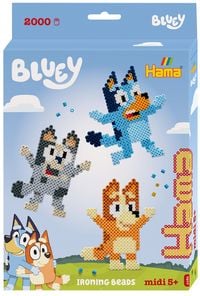 Produktbild: Hama 7977 - DIY B&uuml;gelperlen Midi 5+, Motiv Bluey, Geschenkpackung, 2000 St&uuml;ck