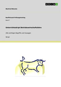 Produktbild: Unterrichtsskript Betriebswirtschaftslehre