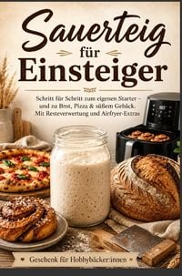 Produktbild: Sauerteig f&uuml;r Einsteiger Schritt f&uuml;r Schritt zum eigenen Starter - und zu Brot, Pizza & s&uuml;&szlig;em Geb&auml;ck. Mit Resteverwertung und Airfryer-Extras